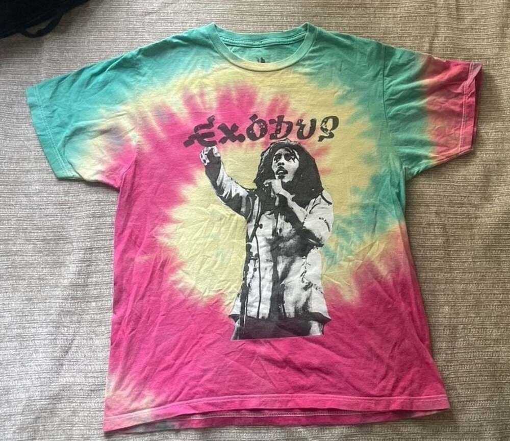 Zion Rootswear Bob Marley Exodus World Tour 1977 Tie-Dye T-Shirt Size M